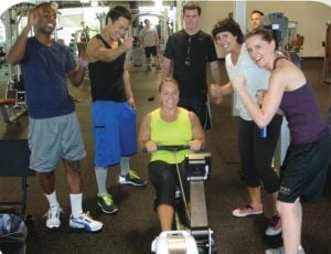 University of Saint Augustine students at the San Diego, CA campus work out in the wellness center. University of Saint Augustine students at the San Diego, CA campus work out in the wellness center.